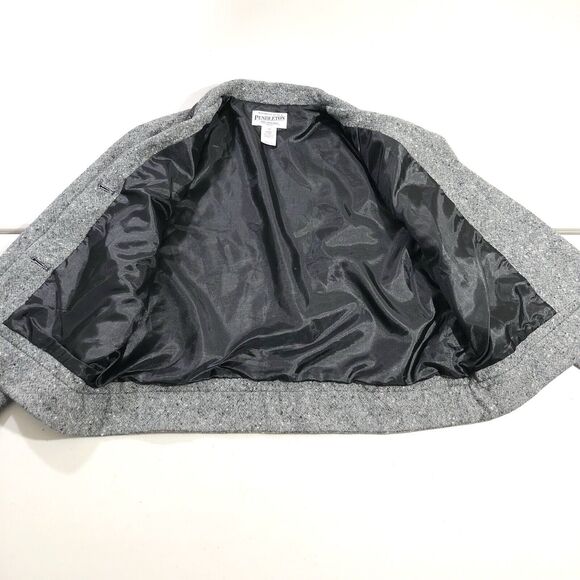 Pendleton Blazer Women 12 Petite Gray Heathered Plaid Virgin Wool Jacket VTG - Picture 8 of 8